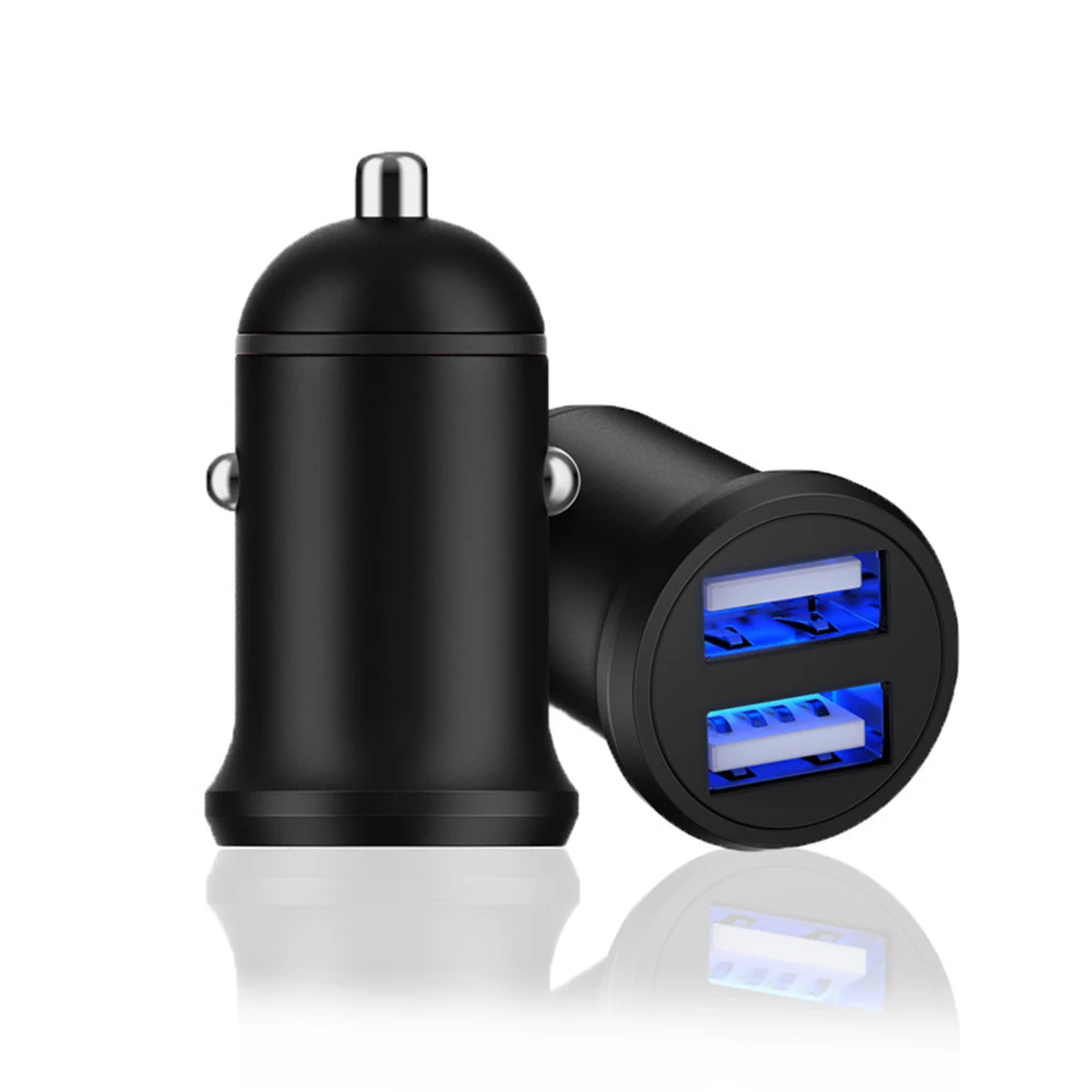 Автомобильное зарядное устройство с двумя USB портами 12 В 2 4 А миниатюрное