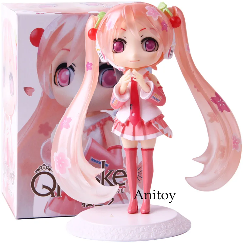 B with retail box QPosket Q Posket Хацунэ Мику Снежная Сакура Мику фигурка ПВХ Коллекционная модель игрушки - Цвет: B with retail box