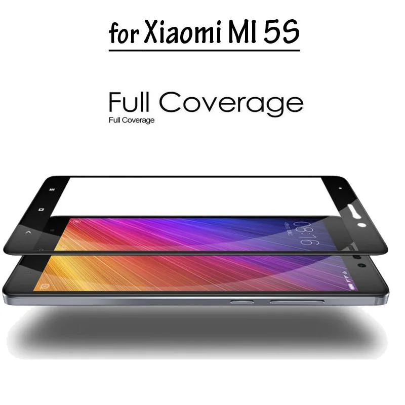 Твёрдость 9H защитное стекло на для сяоми mi 5s полноэкранное для ксиоми Ми5с ми 5S 2.5D круглый край Закаленное Стекло для Xiaomi Mi 5S MI5S стекло - Цвет: Black