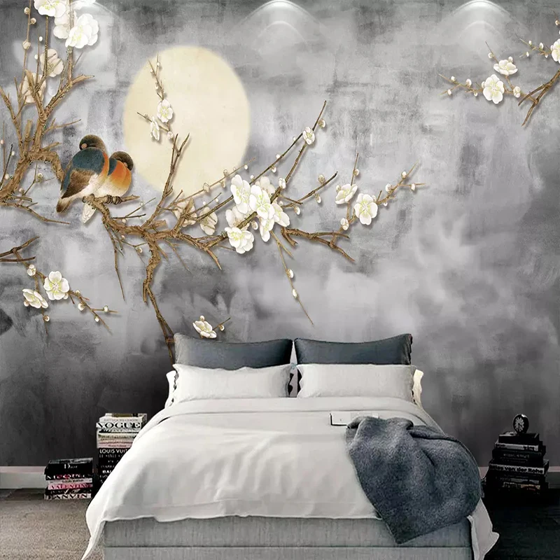 

Photo Wallpaper 3D Chinese Style Flowers And Birds Wall Painting Living Room TV Sofa Bedroom Background Wall Murals Home Decor