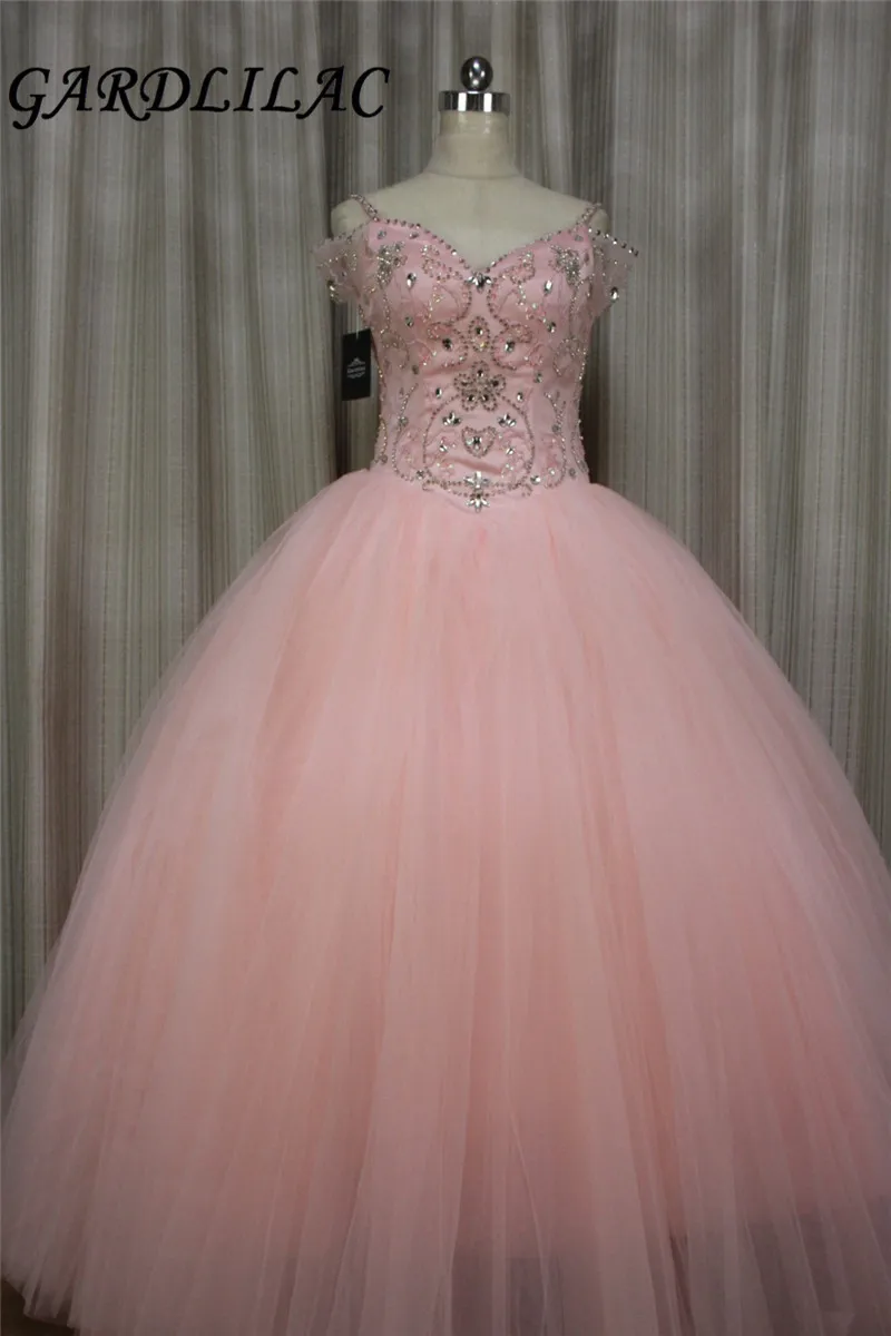 Тюлевое и Пятнистое милое бальное платье кораллового цвета с бисером Пышное