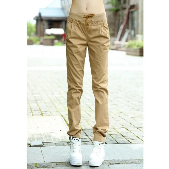 Женские брюки карго с эластичной резинкой на талии женские повседневные узкие