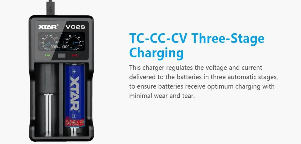 XTAR VC2 VC2 плюс VC4 VC2S VC4S батарея зарядное устройство для 10440/16340/14500/14650/18350/18500/18650/18700/21700/20700/17500