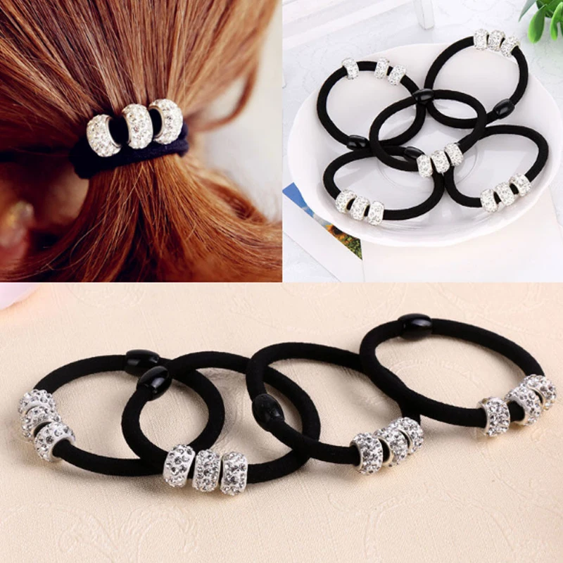 

LNRRABC Women Lovely Crystal Elastic Hair Bands Girls Hair Ties Ropes Ponytail Holder Fashion Hair Accessories Wholesale