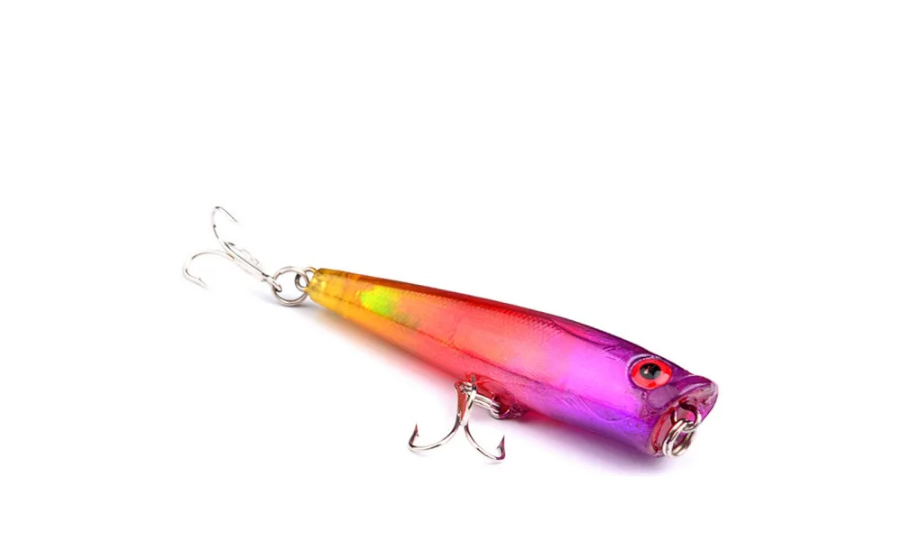 8PCS Topwater Fishing Minnow Crankbait Popper Fish Bass lure hook baits 6.5cm/6.5g Free shipping | Спорт и развлечения