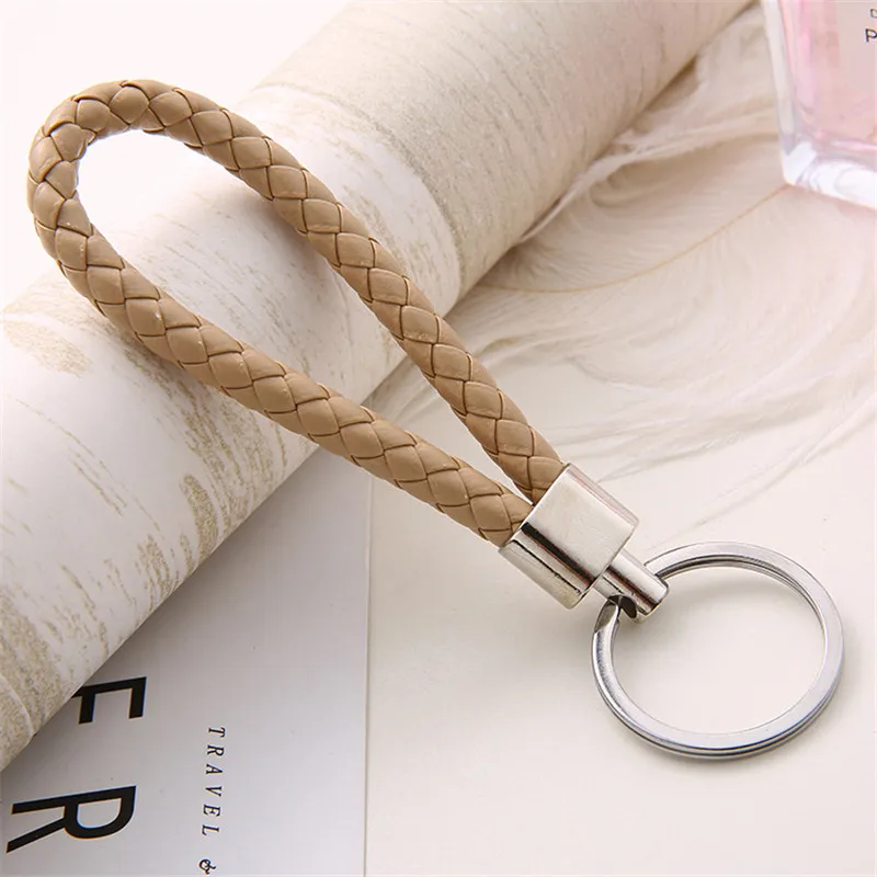 Simple Metal Cord Colour Knitted Key Chain for Women Color Ring Car Keychain Pendant Female Sleutelhanger A111 | Украшения и
