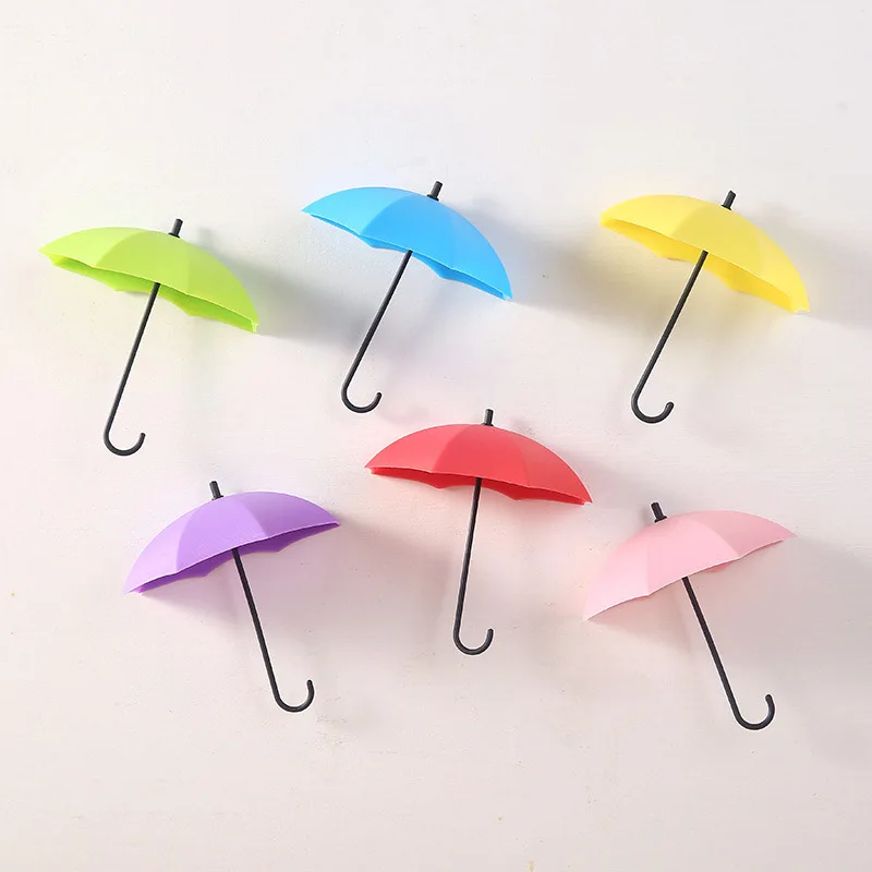3 шт креативный красочный зонтик форма дверь крюк клей без следа гвоздь-крючок