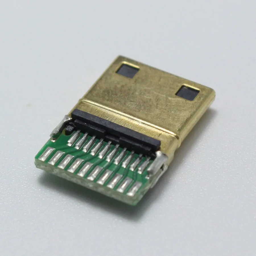 2 шт. DIY Mini HDMI Тип C Штекерный разъем для сварки 19 Pin PCB + 1 Позолоченные вилки|plug