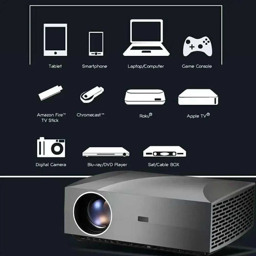 F30/F30UP 1080P Full HD 4200 люмен 1920x1080 светодиодный lcd wifi ANDROID 6,0 2+ 16G проектор для домашнего кинотеатра видео проектор