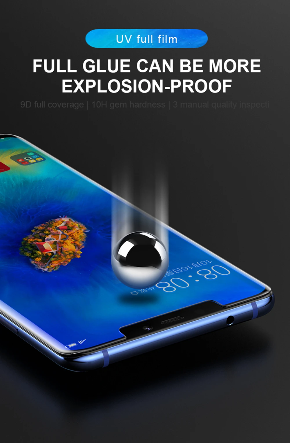 Нано жидкое полное клеевое УФ стекло для huawei P20 P30 закаленное стекло для huawei P20 Por P30 Por P20 P30 Lite защитное стекло