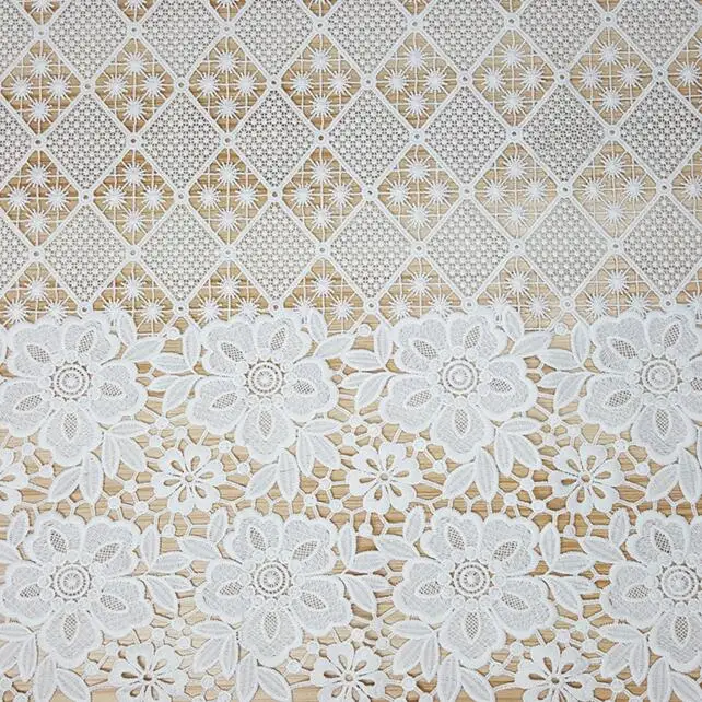 Африканская Водорастворимая кружевная ткань с вышивкой французский гипюр