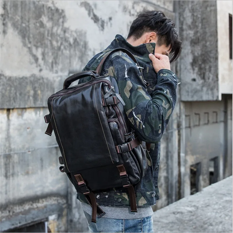 Alavchnv настоящий дизайн новая мужская с первым слоем из воловьей кожи большая