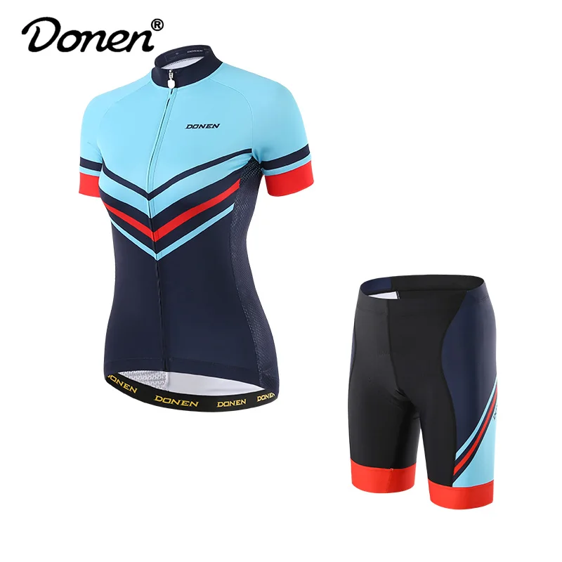 cycling set DONEN, новинка, для велоспорта, женский, розовый, короткий рукав, Джерси, нагрудник, шорты, для езды на велосипеде, гоночная команда, дорожный, байкер, для велоспорта, спортивный костюм/комплект - Цвет: cycling set