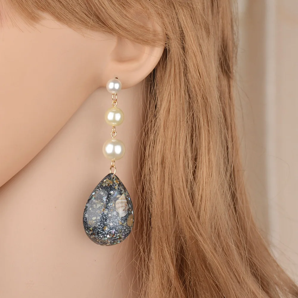 Сладкий Жемчужный кулон серьги Для женщин Элегантный Shell долго мотаться |