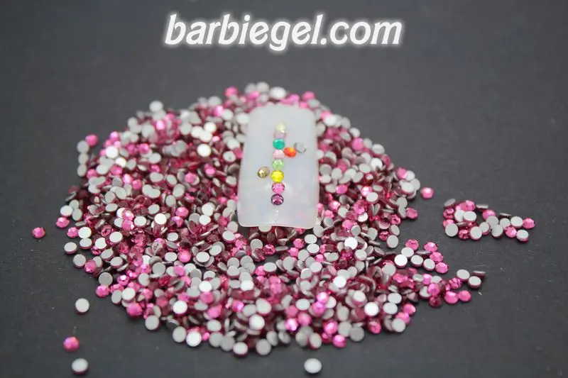 Блестящие SS3 SS4 SS5 SS6 SS8 SS10 SS12 SS16 SS20 розовый красный цвет DIY 3D украшения для ногтей