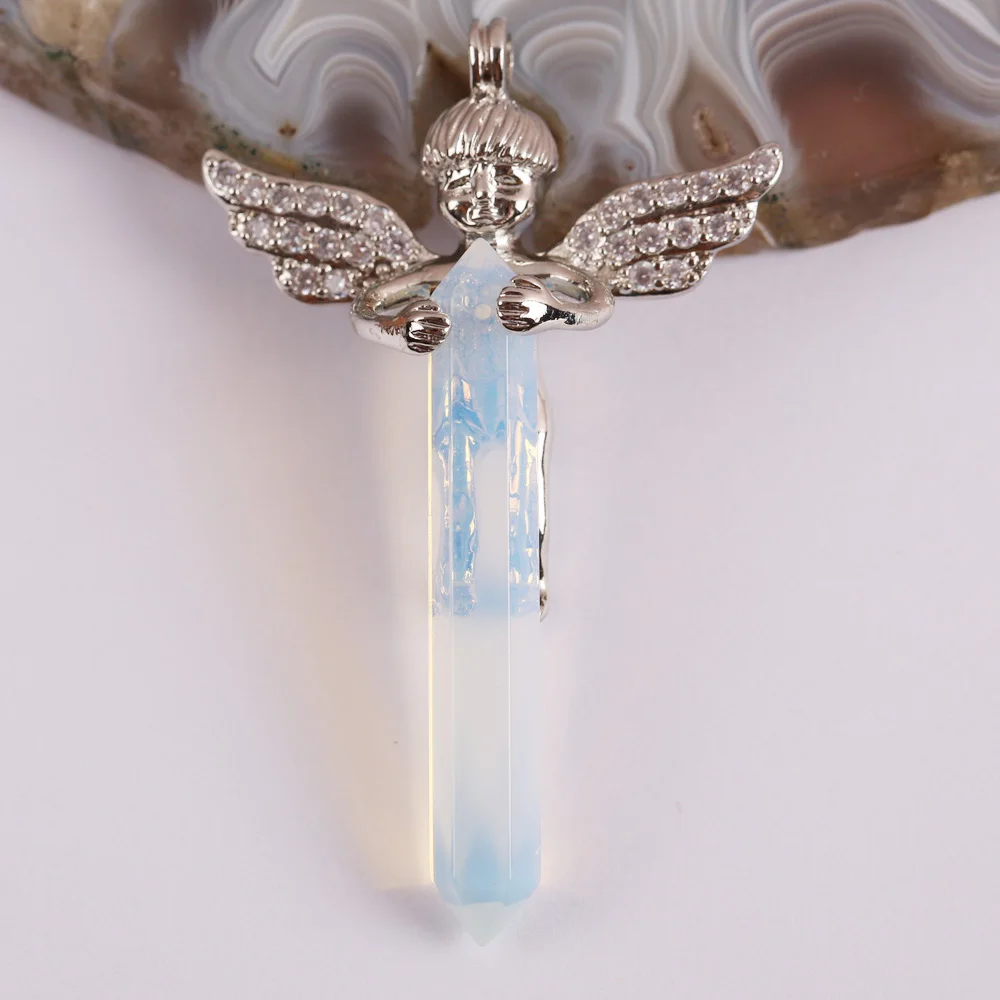 Опаловый камень бусина драгоценный подвеска Счастливый Ангел ювелирные изделия