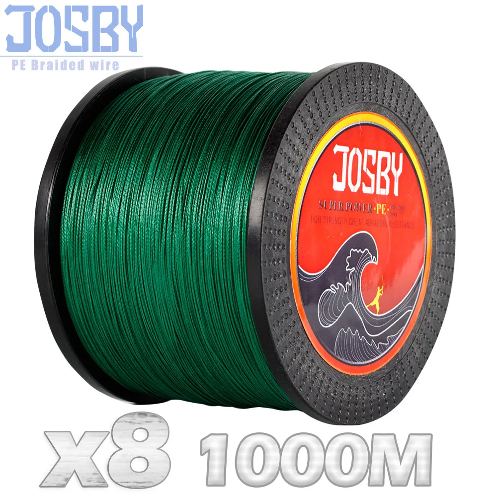 JOSBY 2 шт 1000 м 4 нити 8 нитей многоцветная PE плетеная проволока многофиламентная