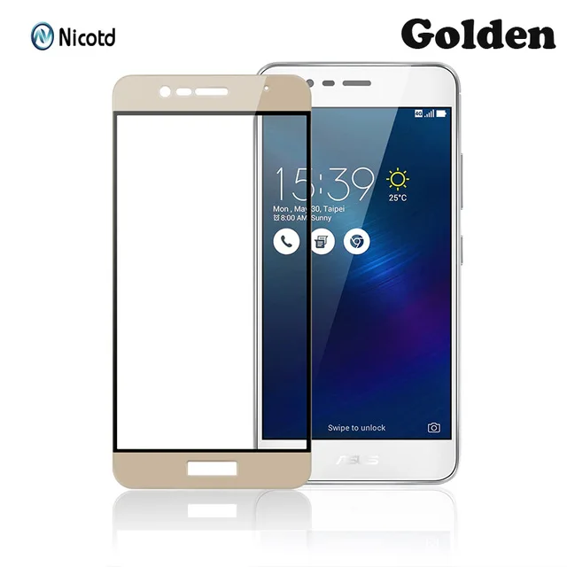 Никотд полное покрытие закаленное стекло для Asus Zenfone 3 Max ZC520TL ZC553KL Защитная пленка для экрана для Asus Zenfone3 ZE520KL ZE552KL - Цвет: Gold