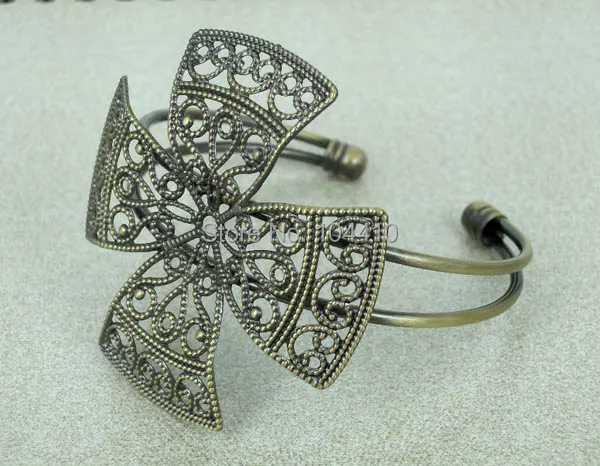 50 мм Открытый Браслет-манжета настройки Пустые Основы кабошоны винтажный