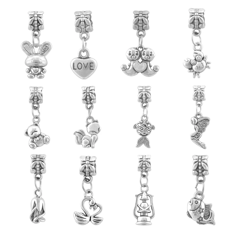 Посеребренные Подвески KING'S FAITH в виде лебедя ангела розы подвески подходят для