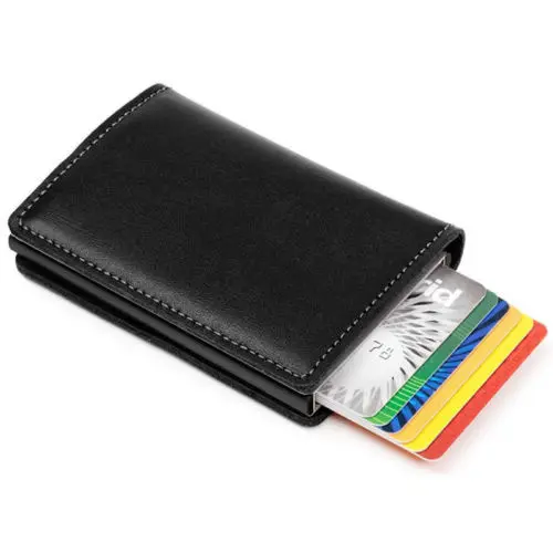 Кожаный кошелек с RFID-защитой складной держатель для кредитных карт зажим денег