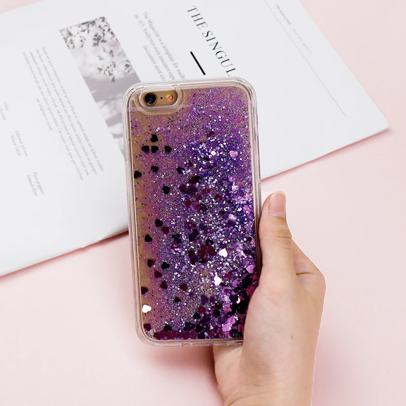 Fashion Soft Clear Case For iPhone 8 7 6 6s Plus X Dynamic Liquid Glitter Colorful Sand Quicksand Full Cover Capa Shell |