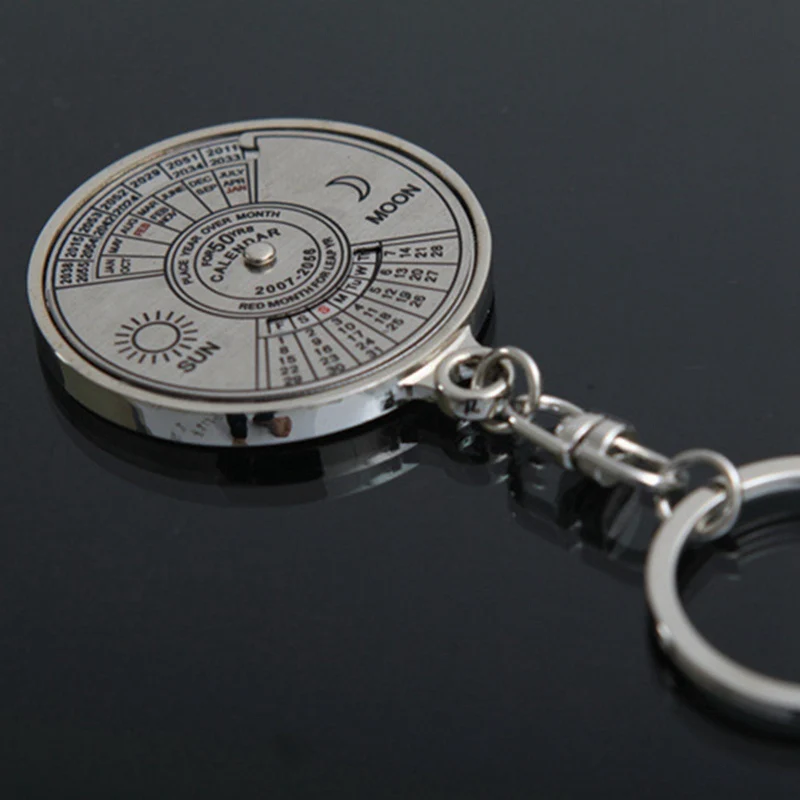 

Perpetual Calendar Keychain Chain English Eight Character Buckle Chain Keychain Mini Metal Ring Camping Outdoor Sports Survival
