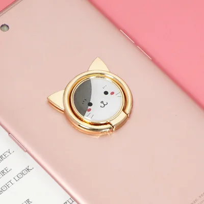 gray Кольцо-держатель для мобильного телефона с мультяшным котом для iPhone XS Max X SE 8 7 Plus Подставка для samsung S8 Xiaomi Mi 8 серый цвет - Цвет: gray