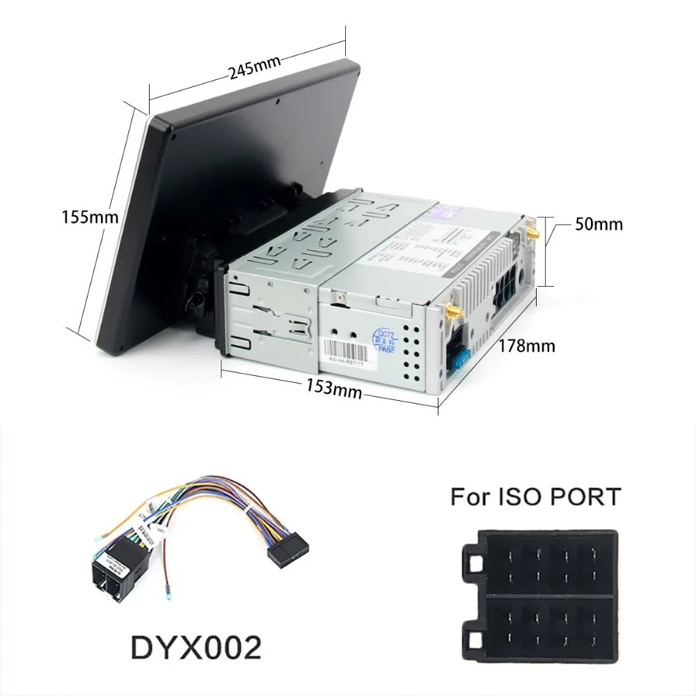 1 Din ISO Port 10," ips Android 9,0 Автомобильный gps радио плеер 2 двойной один 1 Din универсальный авто стерео Мультимедиа для Toyota Nissan Honda ISO - Цвет: 1 Din ISO Port