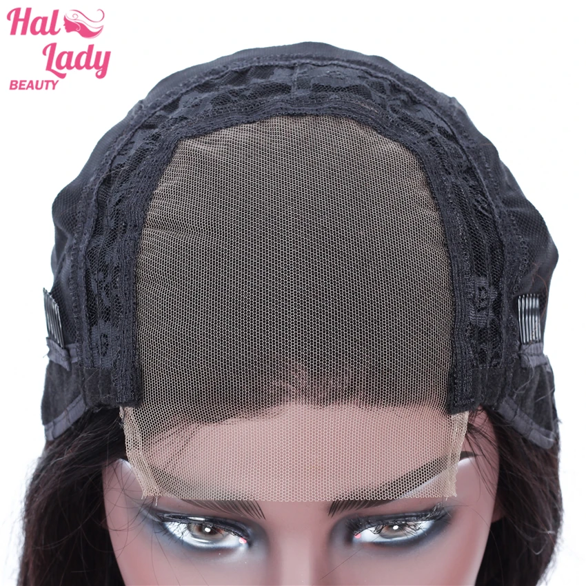 Halo Lady beauty 4*4 парик из бразильских человеческих волос прямые волосы с волосами