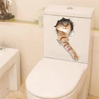 3D яркие кошки настенные наклейки с собаками, туалет, дверь, холодильник, компьютер, ванная комната, декор стен, настенные наклейки с животными художественный постер панели