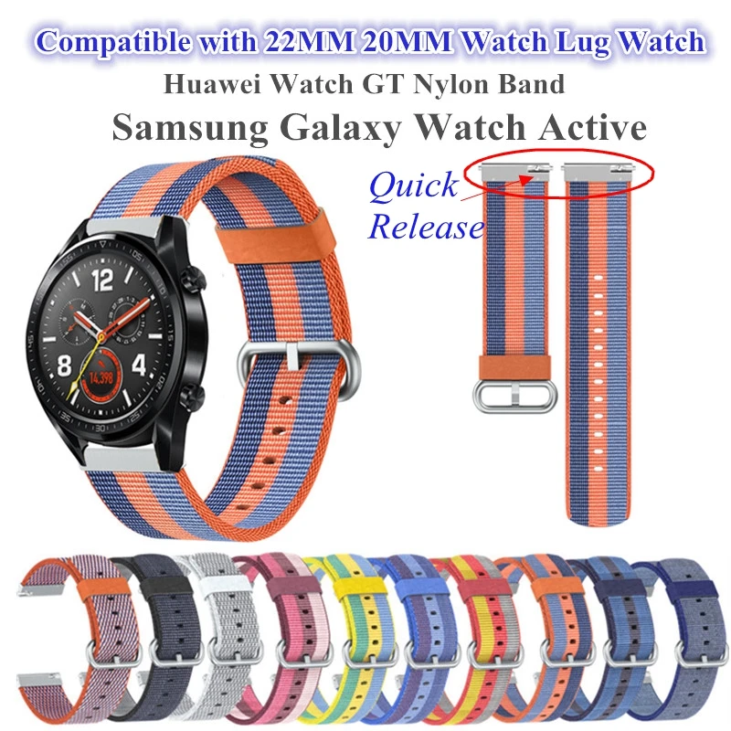 2019 быстрый выпуск 22 мм нейлоновый тканый ремешок для часов huawei Watch GT 20 спортивный