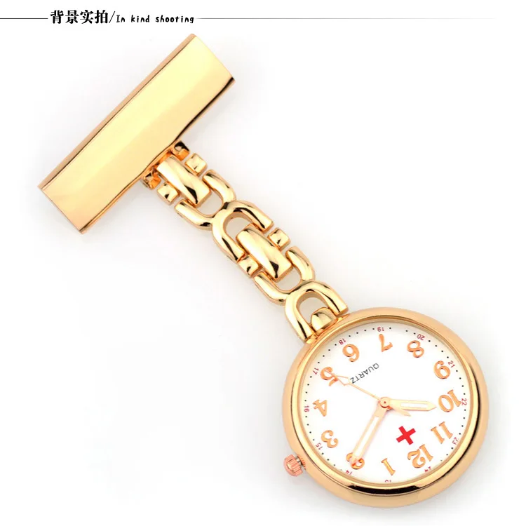 rose gold Роскошные золотые/серебряные брелок медсестры из нержавеющей стали часы висячая брошь круглые кварцевые карманные часы мужские и женские часы - Цвет: rose gold