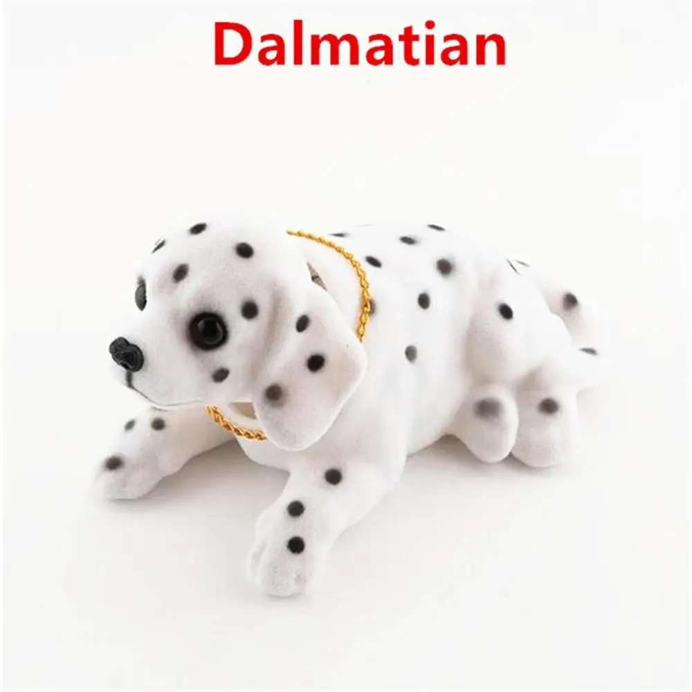 Dalmatian Приборная панель автомобиля кивая собачьи куклы авто качающаяся тире Игрушка Голова качающаяся голова собака автомобиль орнамент качающаяся голова собака украшение интерьера автомобиля - Название цвета: Dalmatian