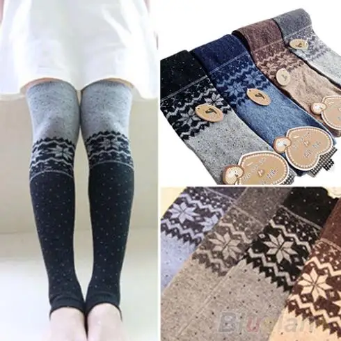 Hot Women Snowflake Thigh High Leg Warmers Socks Winter Over Knee Boot Cuff 8NEX | Женская одежда