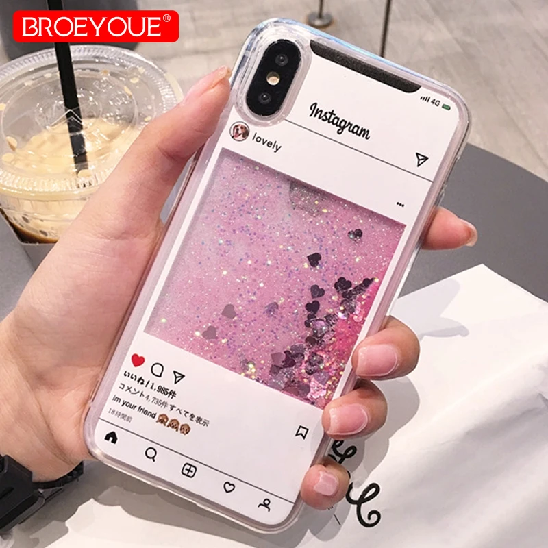 Liquid Glitter Case For iPhone XS Max Cases SE 5 5S X 8 7 Plus 6 6s Soft TPU Bottle Quicksand Dynamic Cover |