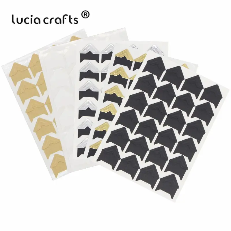Lucia crafts(1 лист = 24 шт Угловые наклейки) Бумага для скрапбукинга DIY свадебный фотоальбом рамка Декоративные наклейки I0509 - Цвет: Mixed 1    5sheets