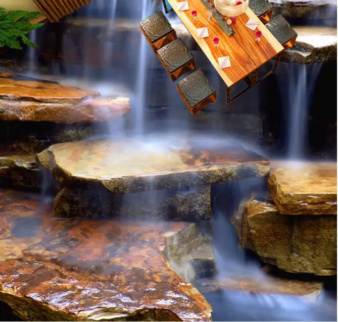 Настенные 3d обои на заказ самоклеящиеся с изображением водопада потока пола|3d