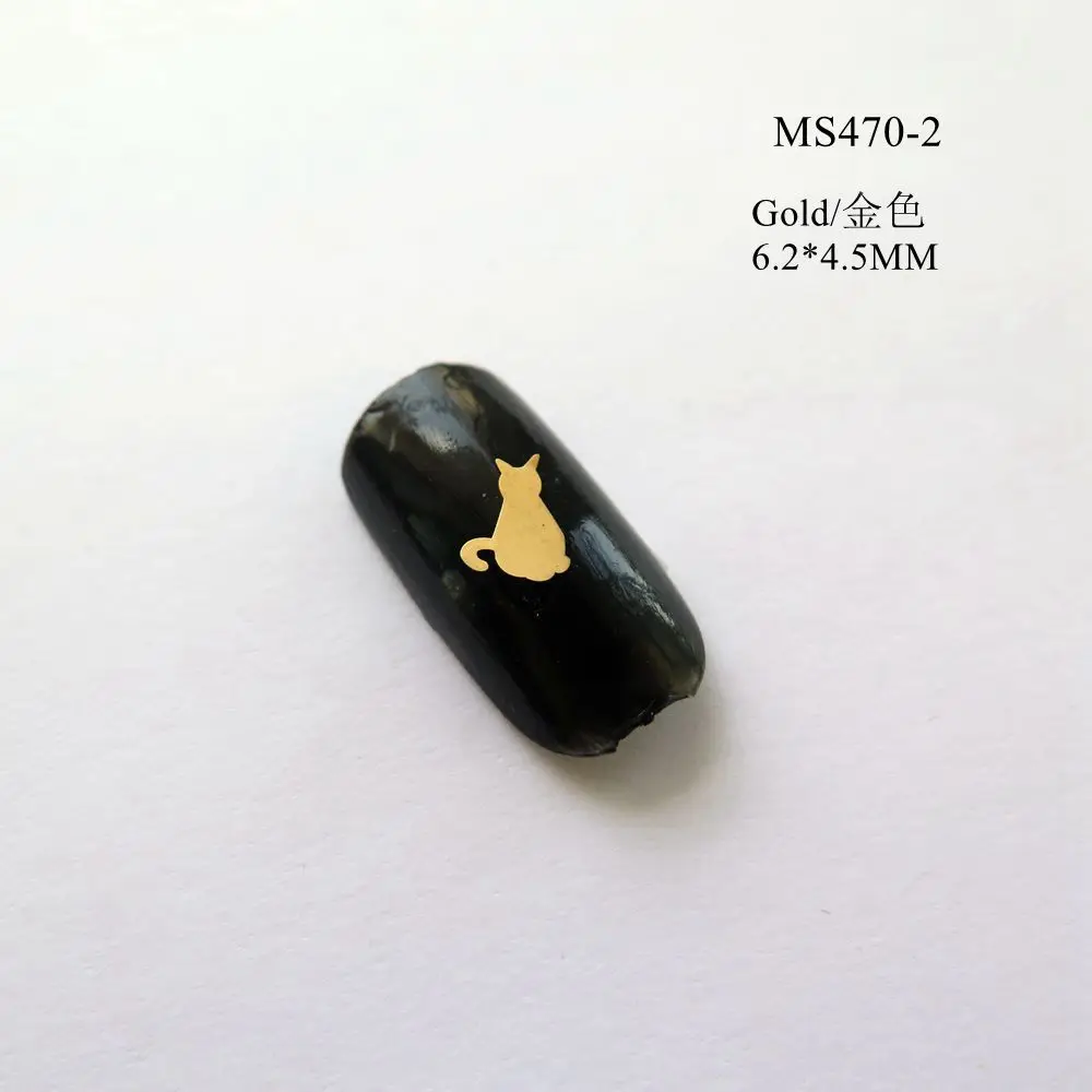 MS470-2 Gold Прибл. 1000 шт./пакет серебро/золото пчелы птицы Кошка Китти ананас-клей мягкий металл Стикеры ногтей Книги по искусству деко - Цвет: MS470-2 Gold