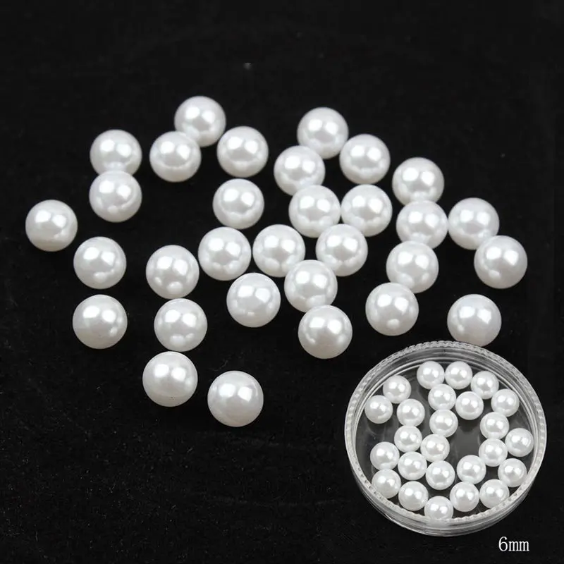 6mm White 500pcs Бисер плоский с оборота 500/1000 шт./упак. искусственные круглые бусы свободные белый клей на смоле Бусины "сделай сам" для изготовления ювелирных изделий, рисунки на ногтях шпилька поделки декор - Цвет: 6mm White 500pcs
