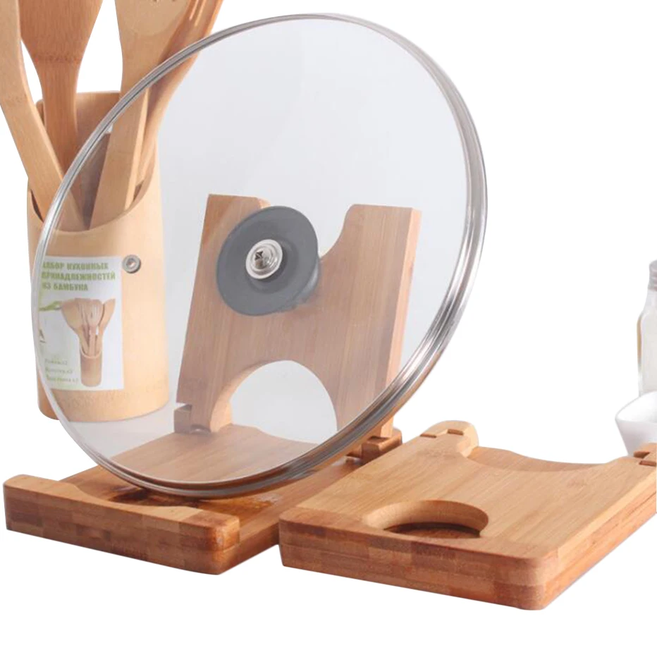 Деревянная подставка для крышек кастрюль Basedidea складная многофункциональная