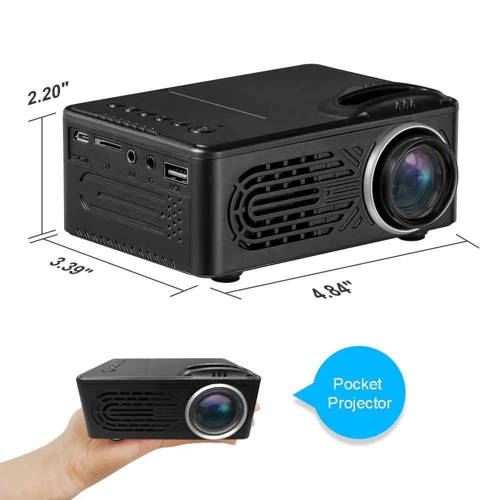 LCD Mini Projector Multimedia Portable Home Theater Support 16: 9&amp4: 3 Full HD 1080P USB AV TF Card for 25-80 inch I | Электроника