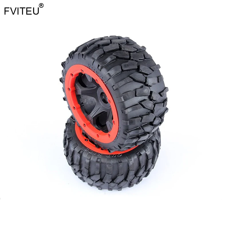 FVITEU Complete Rubber Rear Gravel Wheel Tire kits for 1/5 HPI BAJA 5B Rovan King Motor