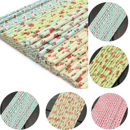 500 шт. Цветочная садовая бумага соломинки декор для вечеринки торты цветочные