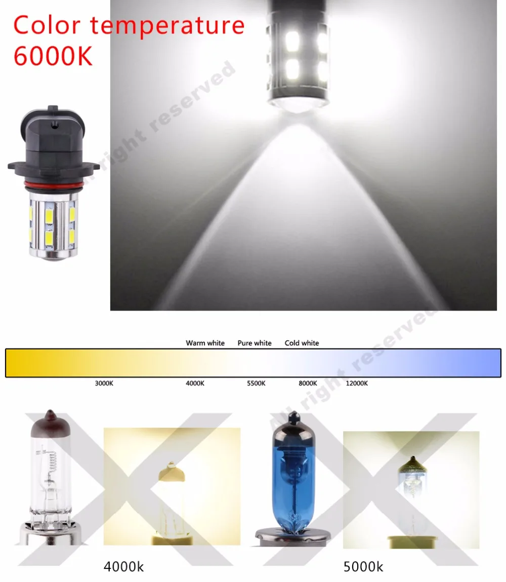 2pcs 9006 HB4 High Power 12SMD 5730 Chip + 5W Cree LED chips white fog Lights Bulbs car light source | Автомобили и мотоциклы