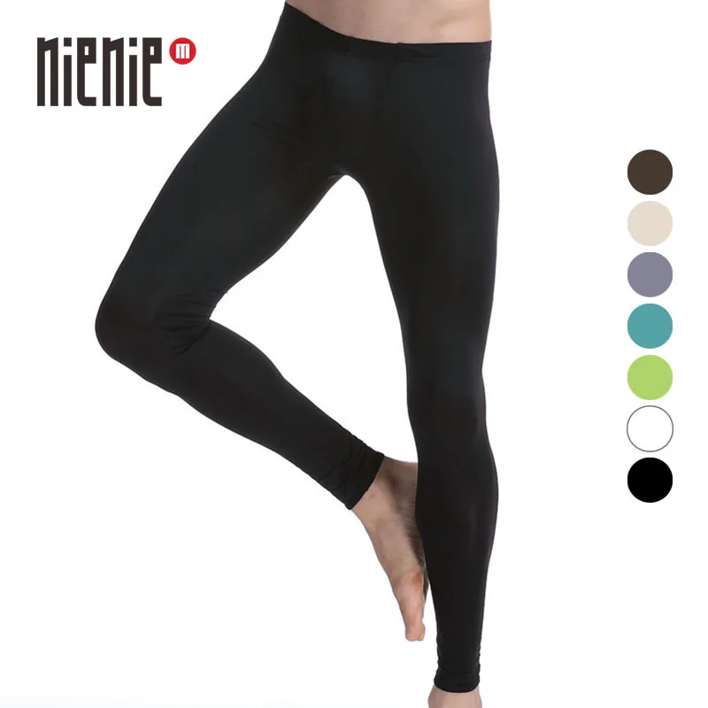 

New men's underwear lounge pants viscose mid waist trousers tight sexy underwear fashion high-elastic long johns-2Pcs Pack