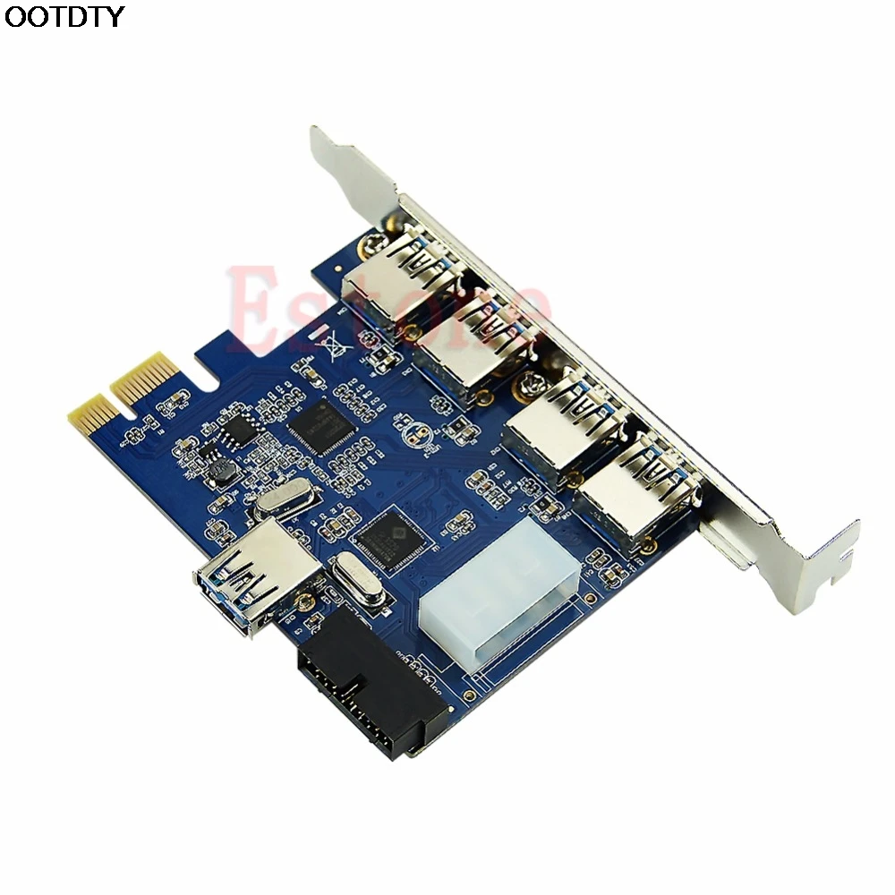 5 Порты PCI-E карта PCI Express USB 3,0+ 19 Pin разъем 4 Pin адаптер для Win