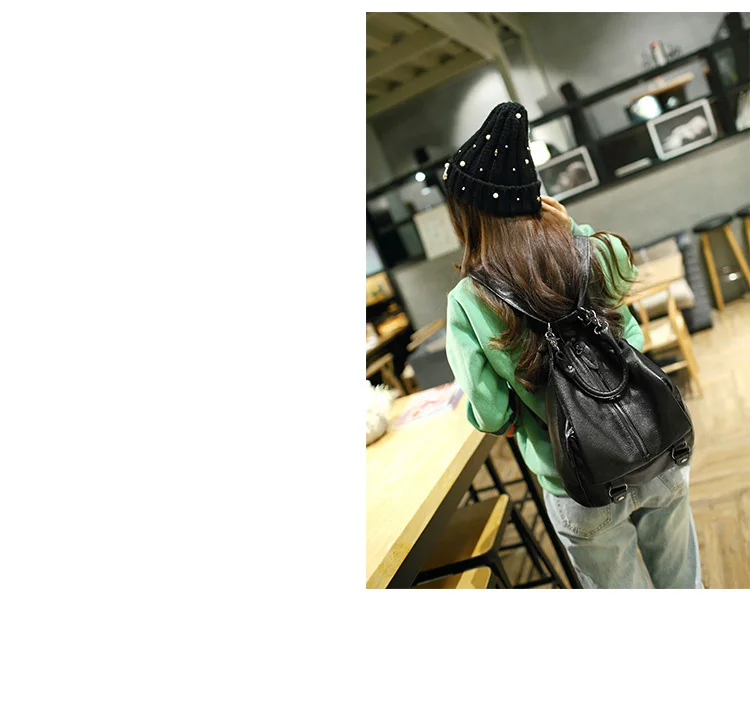 New Women Backpack Black Leather Backpack For Teenage Girls Casual Daypacks Famous Brand Travel School Bags Female Shoulder Bag