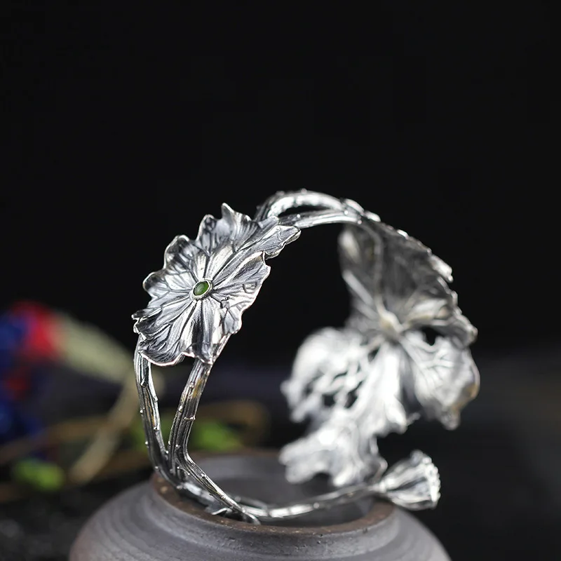 Женский браслет с нефритом LouLeur ювелирное изделие в подарок подвесками из