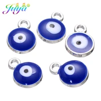 juya 30pcslot goldsilver color 129mm enamel bluered turkish evil eye charms for handmade charms bracelet necklace diy making